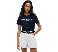 Tommy Hilfiger Reg Corp Logo C-nk SS Ww0ww40276 - Camiseta de Punto de Manga Corta para Mujer (1 Unidad), Dark Night Navy, 76