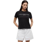 Tommy Hilfiger Reg Corp Logo C-nk SS Ww0ww40276 - Camiseta de Punto de Manga Corta para Mujer (1 Unidad), Negro (Black), 76