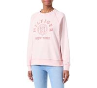 Tommy Hilfiger REG Varsity Raglan Sweatshirt WW0WW41239 Sudaderas de Peso Pesado, Rosa (Whimsy Pink), S para Mujer