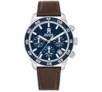 Tommy Hilfiger Reloj 1792163 TH85 Cronógrafo Azul y Marrón para Hombre - Movimiento de Cuarzo, Caja de Acero Inoxidable, Resistente al Agua 5 ATM