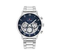 Tommy Hilfiger Reloj Analógico de Cuarzo Multifunción para Hombre con Correa de Acero Inoxidable Plateada - 1710569