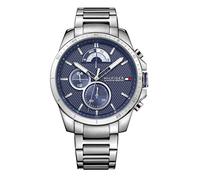 Tommy Hilfiger Reloj Analógico de Cuarzo multifunción para Hombre con Correa de Acero Inoxidable en Color Plata u Oro Gris
