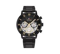 Tommy Hilfiger Reloj Analógico de Cuarzo Multifunción para Hombre con Correa de Acero Inoxidable Negra - 1710706