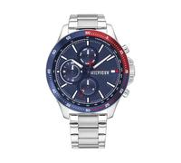 Tommy Hilfiger Reloj Analógico de Cuarzo Multifunción para Hombre con Correa de Acero Inoxidable Plateada - 1791718