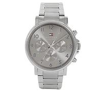 Tommy Hilfiger Reloj Analógico de Cuarzo Multifunción para Hombre con Correa de Acero Inoxidable Plateada - 1710382