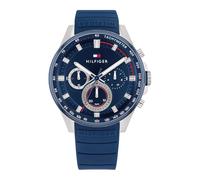 Tommy Hilfiger Reloj Analógico de Cuarzo Multifunción para Hombre con Correa de Silicona Azul - 1791970