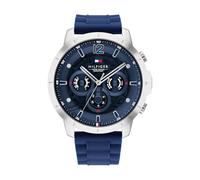 Tommy Hilfiger Reloj Analógico de Cuarzo Multifunción para Hombre con Correa de Silicona Azul Marina - 1710489