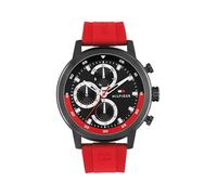 Tommy Hilfiger Reloj Analógico de Cuarzo Multifunción para Hombre con Correa de Silicona Roja - 1792178