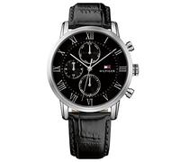 Tommy Hilfiger Reloj Analógico de Cuarzo multifunción para Hombre con Correa en Piel Negro - 1791401