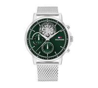 Tommy Hilfiger Reloj Analógico de Cuarzo Multifunción para Hombre con Subesfera Esqueleto y Correa de Acero Inoxidable o de Cuero