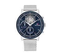 Tommy Hilfiger Reloj Analógico de Cuarzo Multifunción para Hombre con Subesfera Esqueleto y Correa de Acero Inoxidable o de Cuero