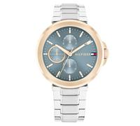 Tommy Hilfiger Reloj Analógico de Cuarzo Multifunción para Mujer con Correa de Acero Inoxidable Plateada - 1782754