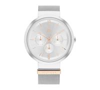 Tommy Hilfiger Reloj Analógico de Cuarzo Multifunción para Mujer con Correa de Malla de Acero Inoxidable Plateada - 1782537