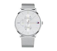 Tommy Hilfiger Reloj Analógico de Cuarzo Multifunción para Mujer con Correa de Malla de Acero Inoxidable Plateada - 1781942