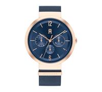 Tommy Hilfiger Reloj Analógico de Cuarzo Multifunción para Mujer con Correa de Malla de Acero Inoxidable Azul Marina - 1782541