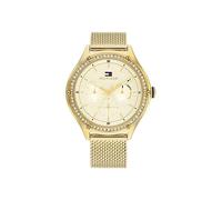 Tommy Hilfiger Reloj Analógico de Cuarzo Multifunción para Mujer con Correa de Malla de Acero Inoxidable de Color Dorado - 1782655