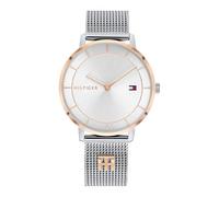 Tommy Hilfiger Reloj Analógico de Cuarzo para Mujer con Correa de Malla de Acero Inoxidable Plateada - 1782288