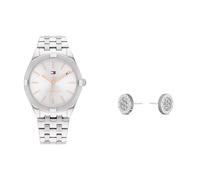 Tommy Hilfiger Reloj Analógico de Cuarzo para Mujer con Correa en Acero Inoxidable Plateada - 1782548 Jewelry Pendientes de botón para Mujer - 2780565