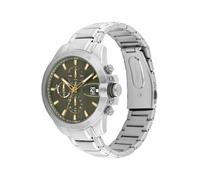 TOMMY HILFIGER Reloj analógico 'JAMESON' oliva / plata, Talla One Size
