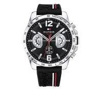 Tommy Hilfiger Reloj Analógico de Cuarzo Multifunción para Hombre con Correa de Silicona Negra - 1791473