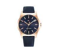 Tommy Hilfiger Reloj con Movimiento de Cuarzo de Tres Manecillas para Hombre con Correa de Cuero Azul Marina - 1792189