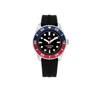 Tommy Hilfiger Reloj con Movimiento de Cuarzo de Tres Manecillas para Jóvenes con Correa de SiliconaNegra, 1720046