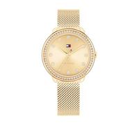 Tommy Hilfiger Reloj con Movimiento de Cuarzo de Tres Manecillas para Mujer con Correa de Malla de Acero Inoxidable de Color Dorado - 1782699