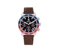 Tommy Hilfiger Reloj TH85 Cronógrafo para Hombre, Negro y Marrón, Caja de Acero Inoxidable 41mm, Resistente al Agua 5 ATM, Referencia 1792166