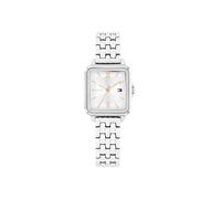 Tommy Hilfiger Reloj de Cuarzo para Mujer - Mini Caja de Acero Inoxidable de 24 mm, números Romanos, Pulsera de eslabones, Vestido de Estilo Casual, Regalo para Ella, Plateado