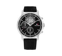 Tommy Hilfiger Reloj de vestir para hombre, reloj de pulsera multifunción de acero inoxidable, resistente al agua hasta 5 ATM/50 metros, reloj de moda premium para todas las ocasiones, 44 mm, Negro -,