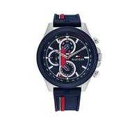 Tommy Hilfiger Reloj deportivo grande para hombre, movimiento de cuarzo multifunción, resistente al agua, inspirado en carreras, Azul, Moderno