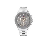 Tommy Hilfiger Reloj multifunción de Cuarzo para Mujer, Reloj de Pulsera de Acero Inoxidable, Resistencia al Agua hasta 5 ATM/50 Metros, Moda Premium, audaz y Elegante, Regalo para Ella, 40 mm, Plata