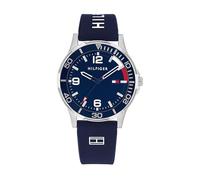 Tommy Hilfiger Reloj para Niño con Esfera Azul, Correa de Silicona Azul, Caja de Acero Inoxidable de 34mm, Bisel de Aluminio, Movimiento de Cuarzo de 3 Manecillas, Resistente al Agua 5 ATM - 1720016