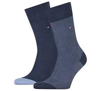 Tommy Hilfiger Rib Men's Socks (2 Pack) Calcetines, Azul Marino, 43-46 para Hombre