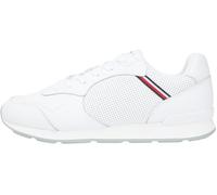 Tommy Hilfiger Runner Icon Leather Fm0fm05740, Bajo Top Hombre, White, 47 EU, Color Blanco., 47 EU