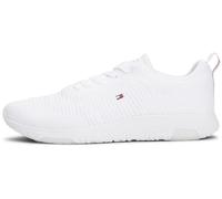 Tommy Hilfiger Runner Sneaker Hombre Corporate Knit Rib Runner Calzado Deportivo, Blanco (White), 44