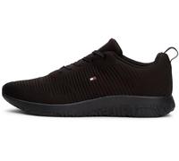 Tommy Hilfiger Runner Sneaker Hombre Corporate Knit Rib Runner Calzado Deportivo, Negro (Black), 46