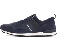 Tommy Hilfiger Runner Sneaker Hombre Iconic Leather Suede Mix Runner Calzado Deportivo, Azul (Midnight), 44