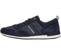 Tommy Hilfiger Runner Sneaker Hombre Iconic Leather Suede Mix Runner Calzado Deportivo, Azul (Midnight), 45