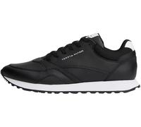 Tommy Hilfiger Runner Sneaker Hombre New Eva de Piel, Negro (Black/White), 40