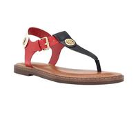 Tommy Hilfiger Sandalia plana Bennia para mujer, Blood Red/White 610, 35 EU