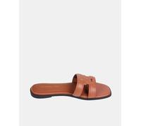 Tommy Hilfiger Sandalia plana de piel con logo. Cuero 41