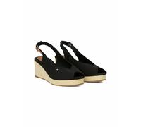 TOMMY HILFIGER Sandalias de cuña slingback Flag. Color Negro
