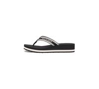 Tommy Hilfiger TH Flag Print Summer Sandal Fw0fw09195, Chanclas Mujer, Black (Black), 37 EU
