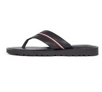 Tommy Hilfiger Sandalias Hombre Core Toe Post de piel, Negro (Black), 46
