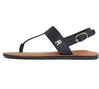 Tommy Hilfiger Sandalias Mujer Leater Thong Sandalias de dedo, Negro (Black), 38