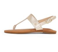 Tommy Hilfiger Sandalias Mujer Metallic Leather Thong Sandalias de dedo, Oro (Gold), 40