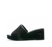 Tommy Hilfiger Sandalias negras de las mujeres Cuña de cuerda, SC negro, 39 EU