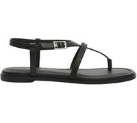 Tommy Hilfiger Sandalias planas con hebilla para mujer, Lth FW0FW09367, color negro, talla 5