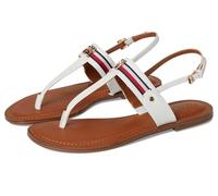 Tommy Hilfiger Sandalias planas Gabry para mujer, Blanco, 37 EU